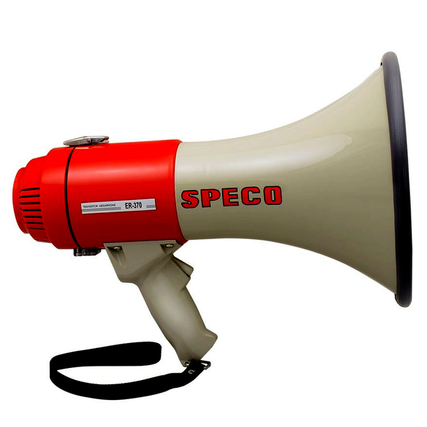 Speco Technologies ER370 Deluxe Megaphone w/Siren - Red/Grey - 16W ER370